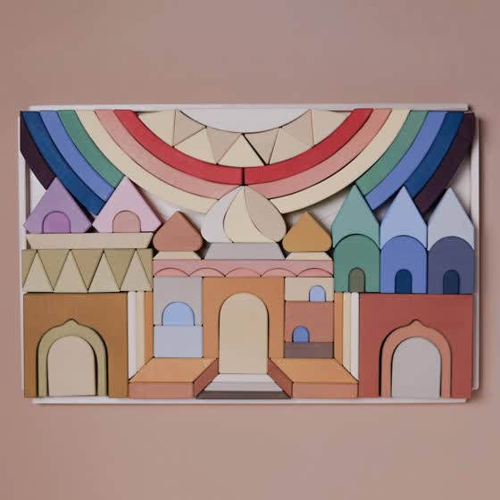 Raduga Grez building blocks set with rainbow and castle shapes