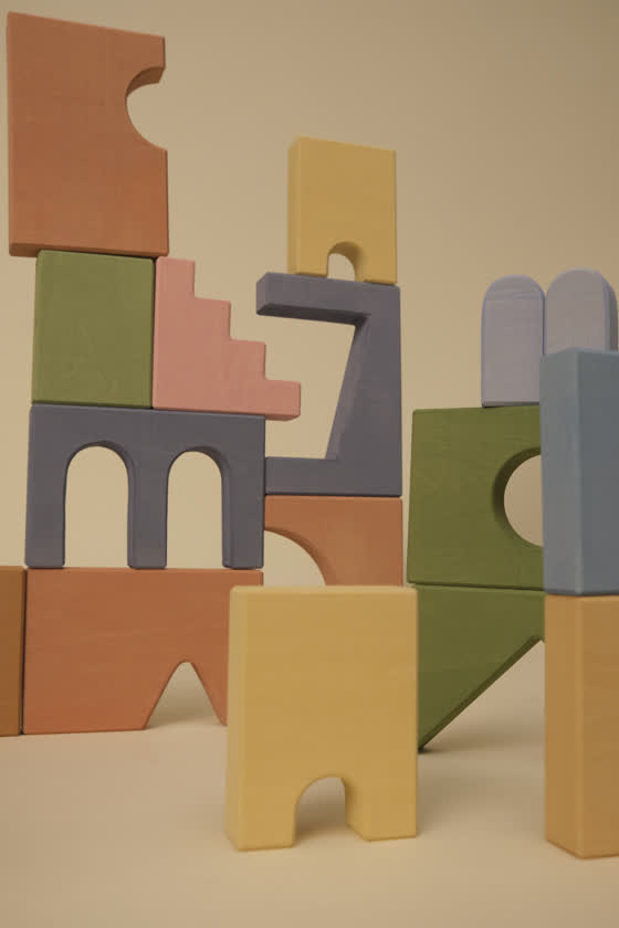 Toyto pastel building blocks with arches